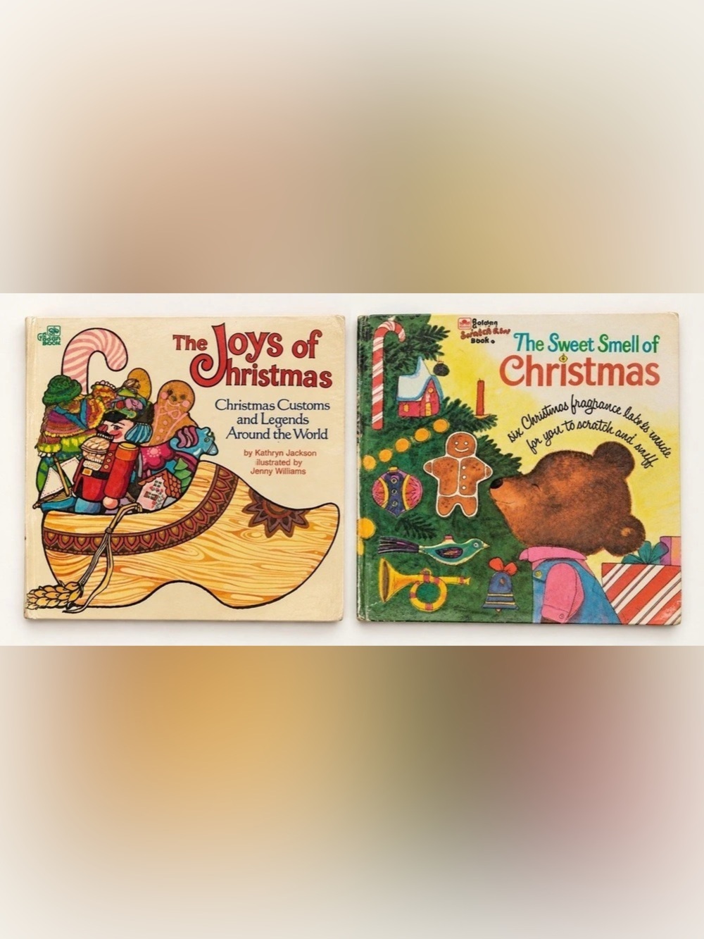 Golden Books The Joys of Christmas; The Sweet Smell of Christmas Vintage